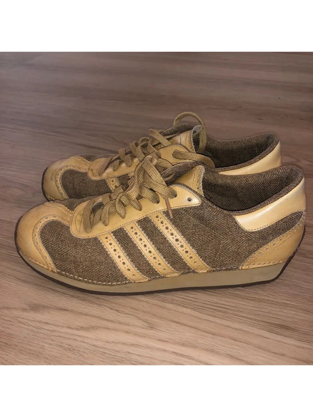 ADIDAS COUNTRY LX TWEED SAMBA OG JAPAN HERRINGBONE SAMPLE BROWN TAN MENS 11 RARE